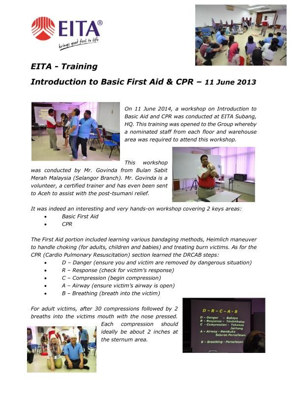 First Aid Cpr Training Workshop Eita First Aid Cpr Training Workshop Eita